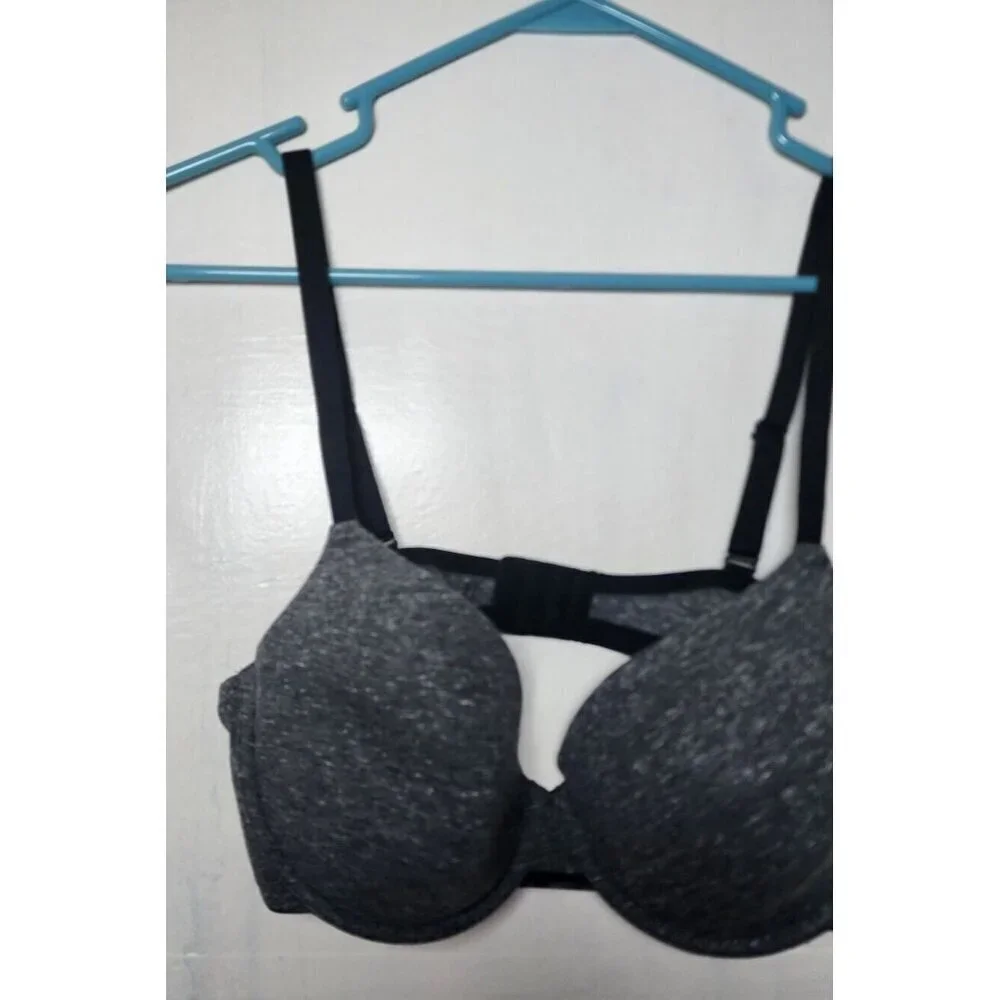 New Auden Women's Gray Underwire Lightly Line Bra Adjustable Straps Size 34B